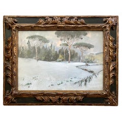 Giuseppe Casciaro (1861 - 1941) Villa Floridiana en la nieve, Nápoles 1922