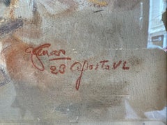 Beautiful pastel of a Neapolitan beach with skerries