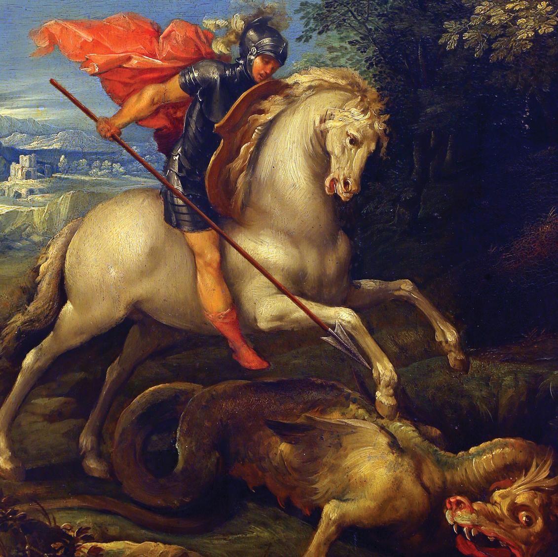 D'aprs Giuseppe Cesari (1568-1640) d'aprs St George terrassant le dragon en vente 1