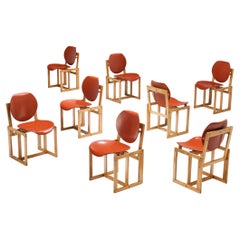 Giuseppe Davanzo Set of Eight Dining Chairs 'Serena' in Elm