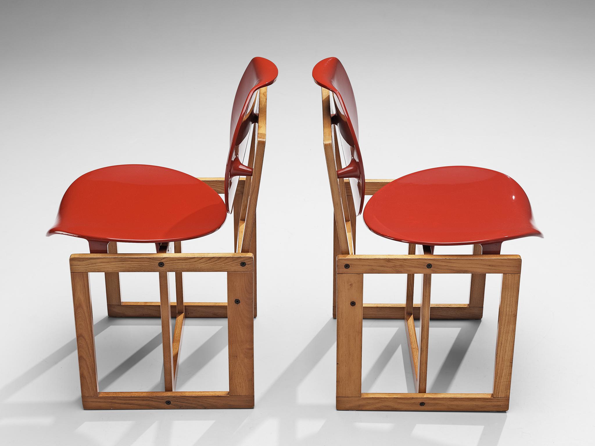 Italian Giuseppe Davanzo Set of Four 'Serena' Dining Chairs in Ash  For Sale
