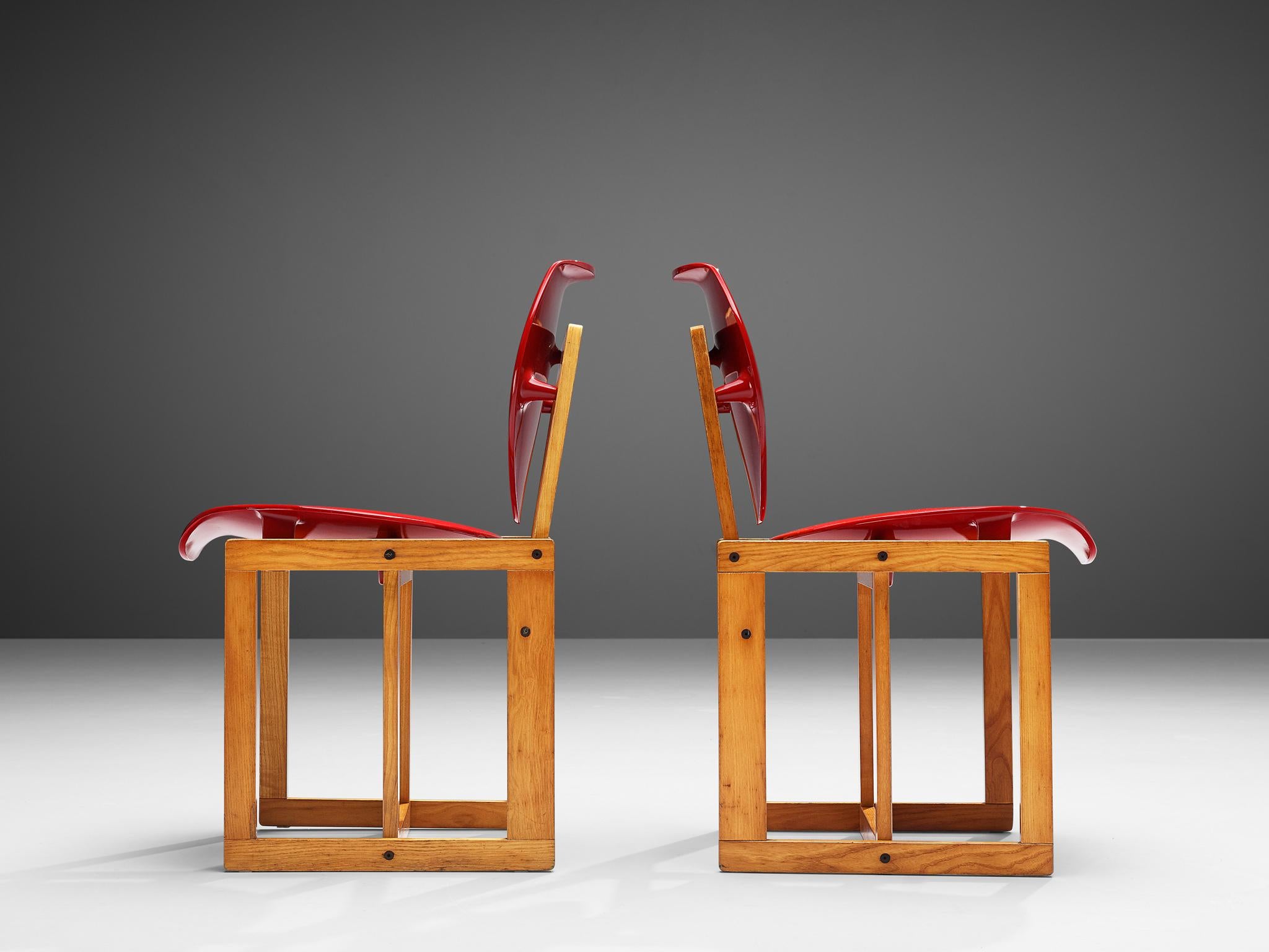 Mid-20th Century Giuseppe Davanzo Set of Four 'Serena' Dining Chairs in Ash  For Sale