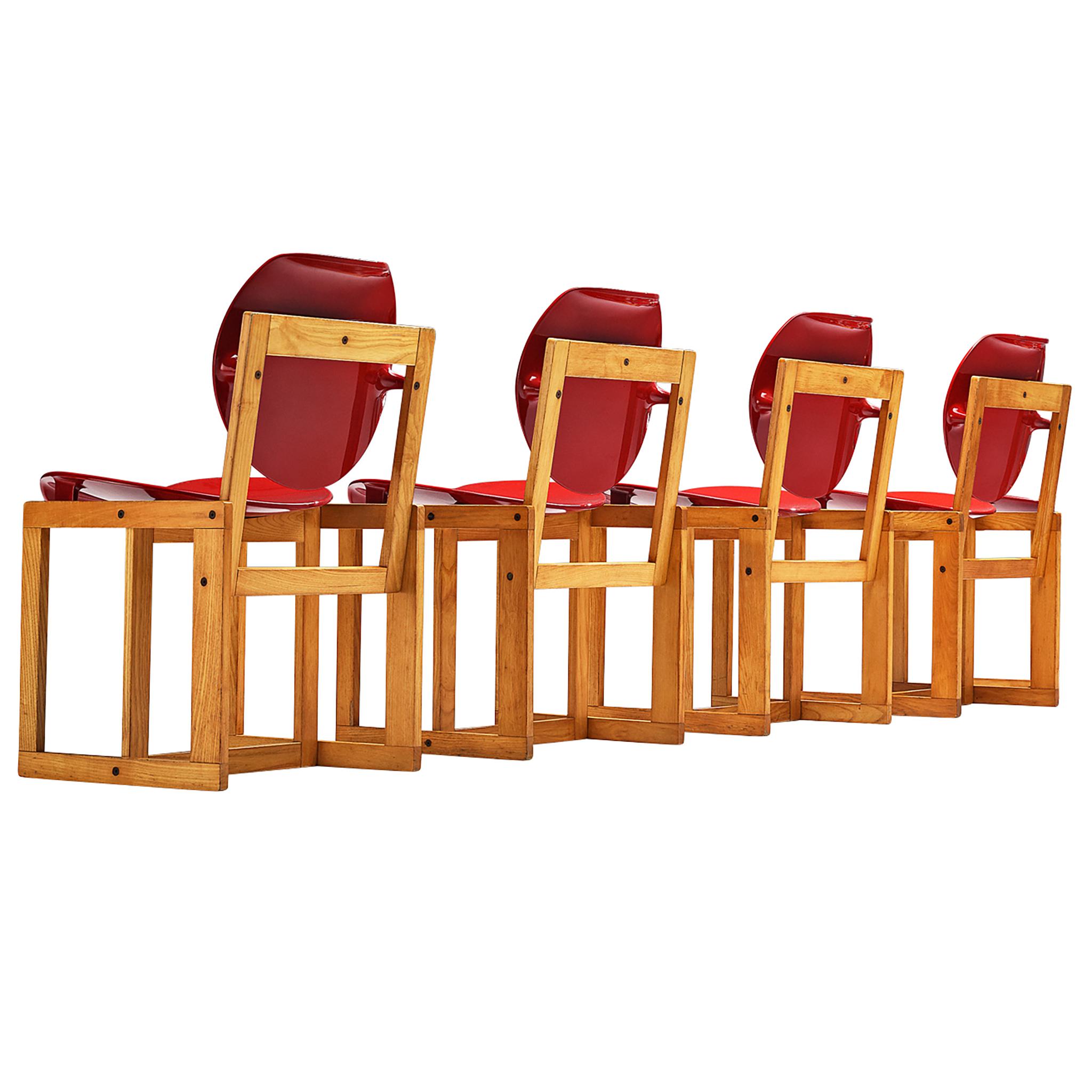 Giuseppe Davanzo Set of Four 'Serena' Dining Chairs in Ash  For Sale