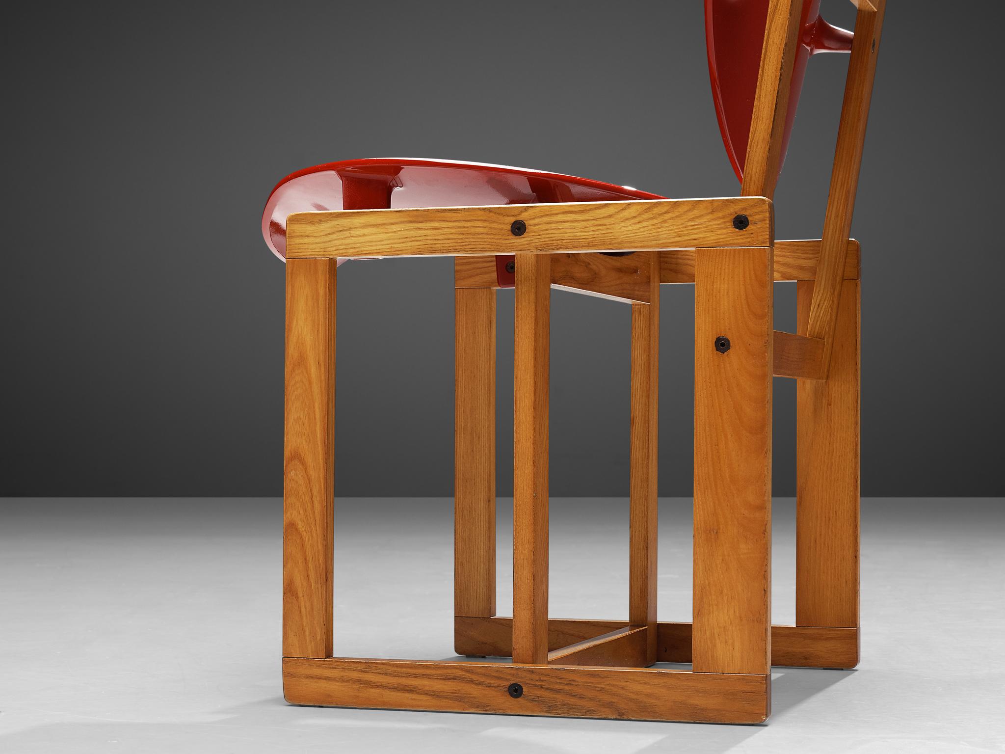 Mid-20th Century Giuseppe Davanzo Set of Six 'Serena' Dining Chairs in Ash