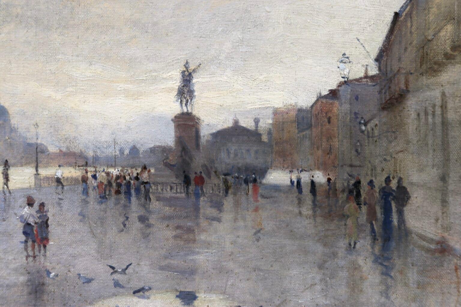 Rain - Riva Degli Schiavone, Venice - Figures in Cityscape by Giuseppe De Nittis 8