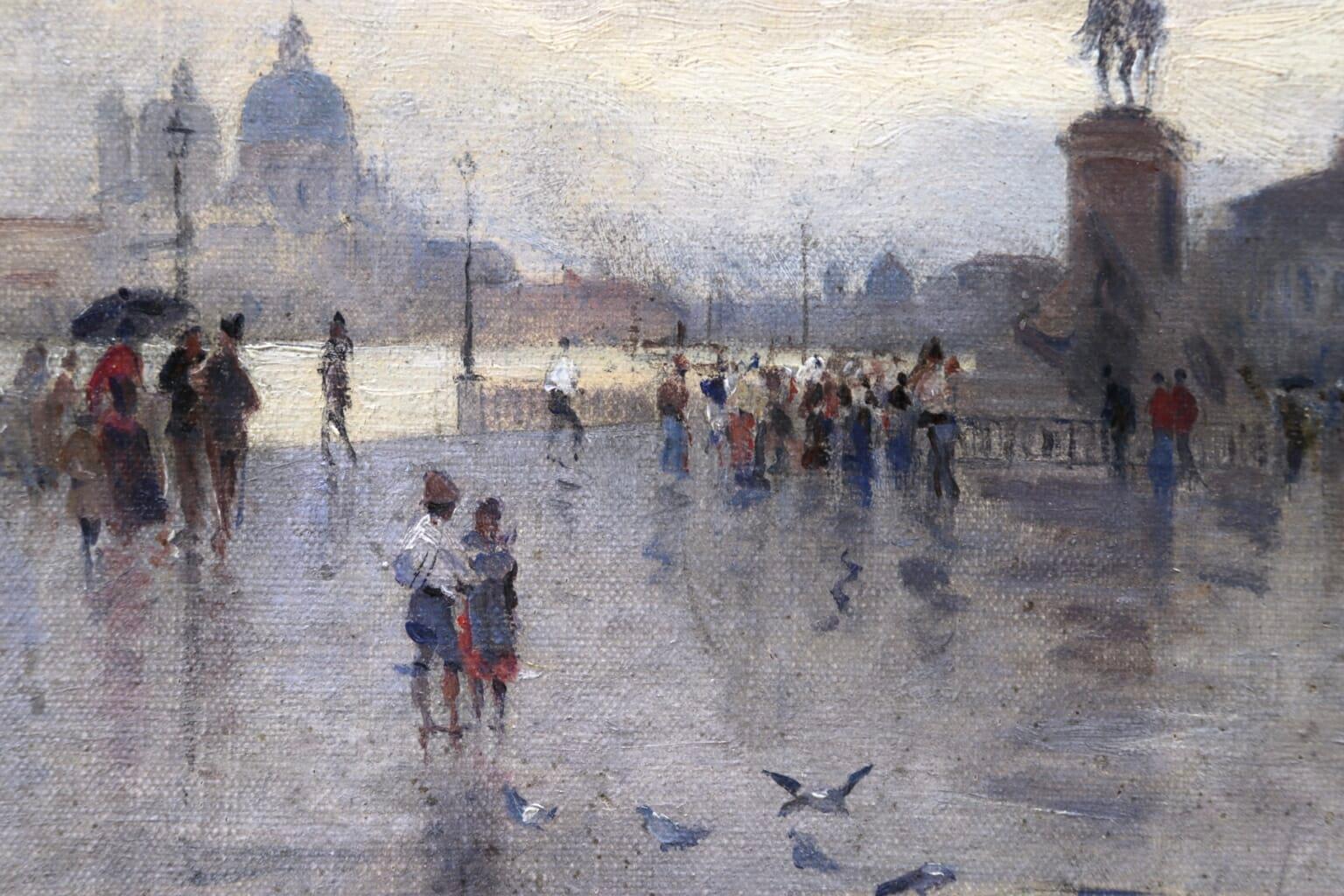 Rain - Riva Degli Schiavone, Venice - Figures in Cityscape by Giuseppe De Nittis 5