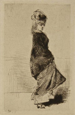 Model - Aguafuerte de G. De Nittis - Década de 1870