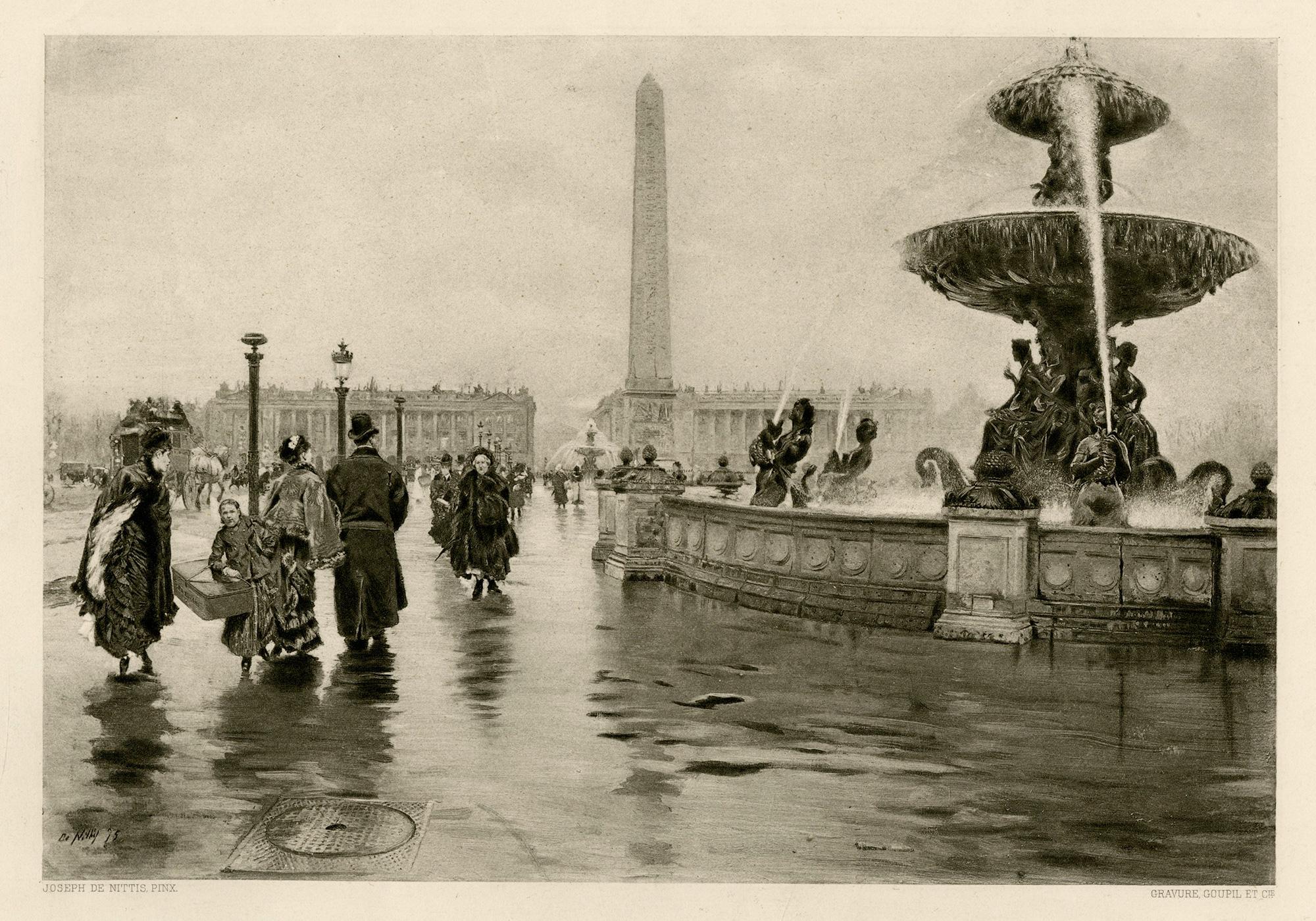 Giuseppe De Nittis Landscape Print - Place de la Concorde, Paris