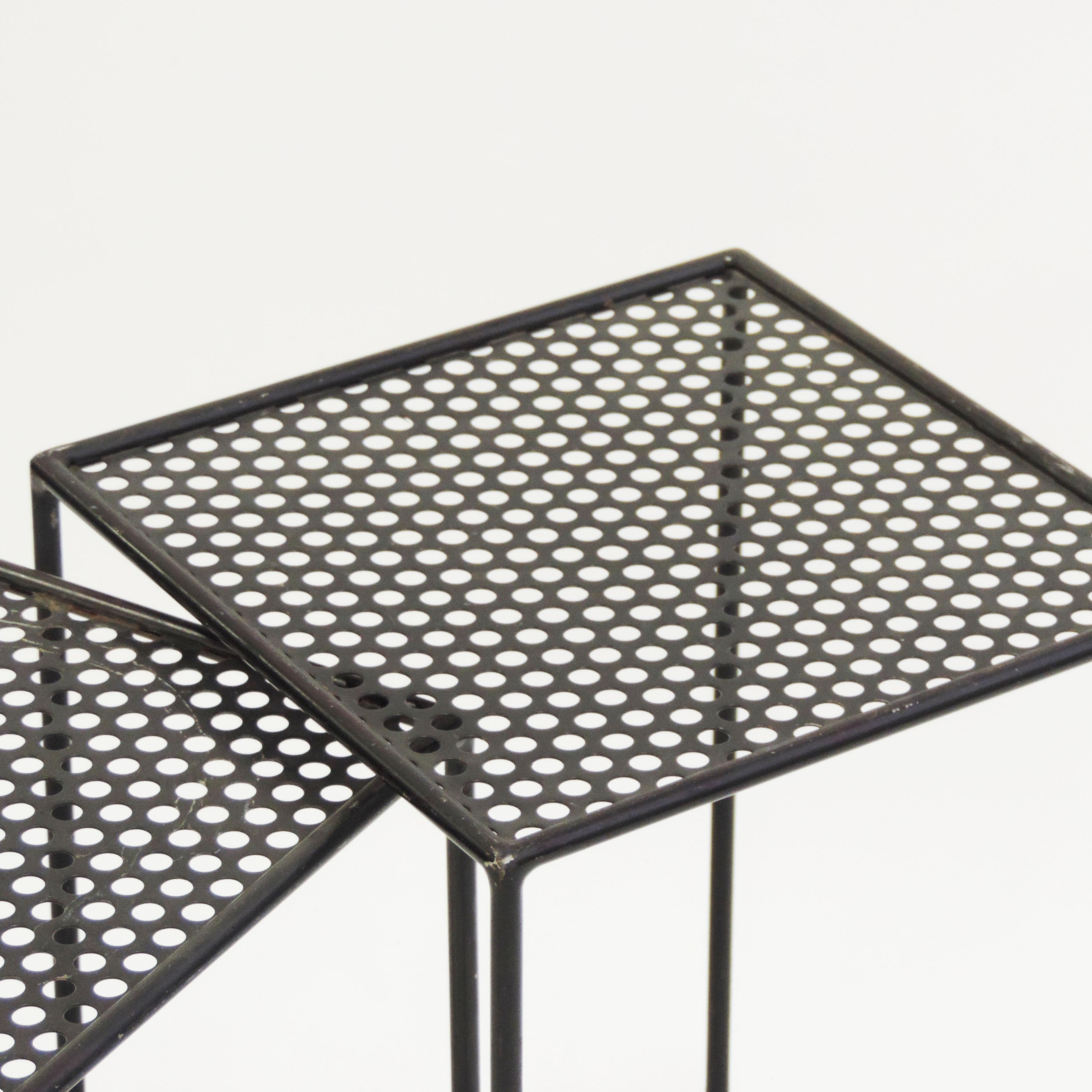 Metal Giuseppe De Vivo Nesting Tables, Italy, 1950s For Sale