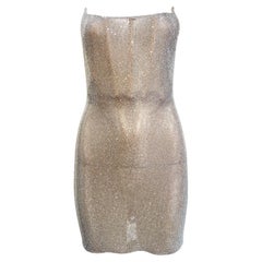 Giuseppe Di Morabito Crystal Covered Naked Strapless Mini Dress