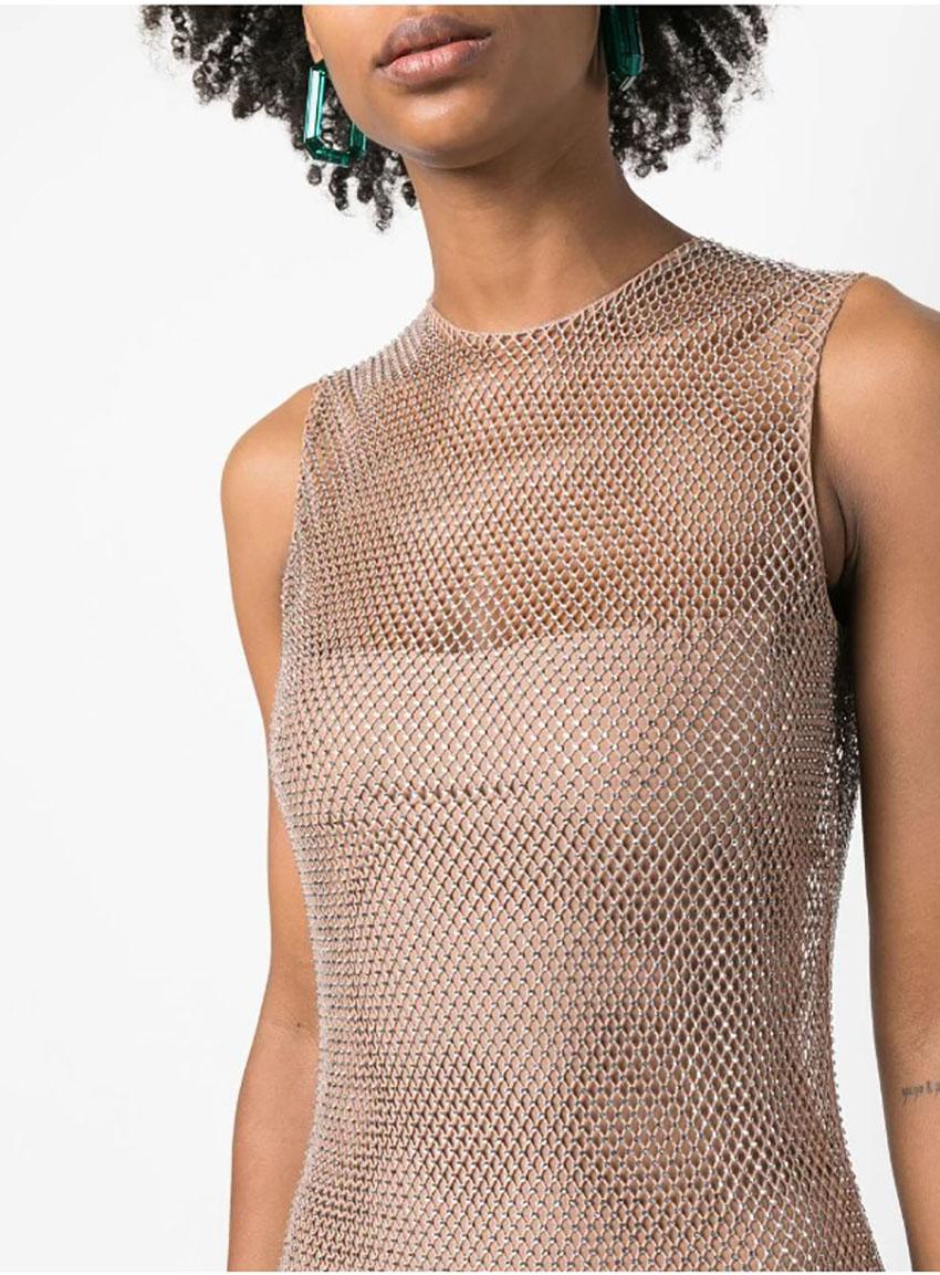 GIUSEPPE DI MORABITO SLEEVELESS MESH MAXI DRESS Sz XS-S, M-L In New Condition In Montgomery, TX