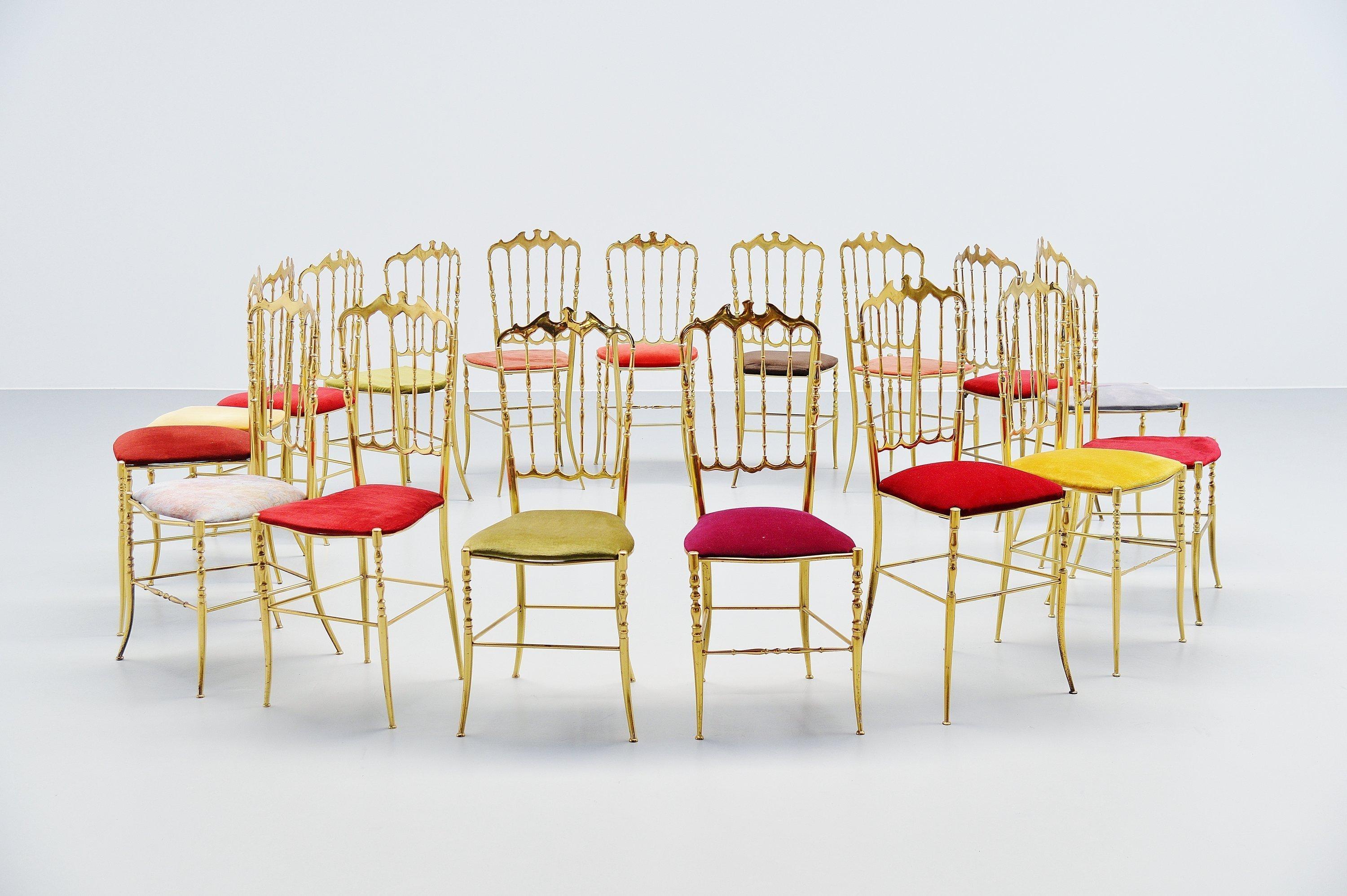 Giuseppe Gaetano Descalzi Chiavari Dining Chairs Set, Italy, 1960 In Good Condition In Roosendaal, Noord Brabant