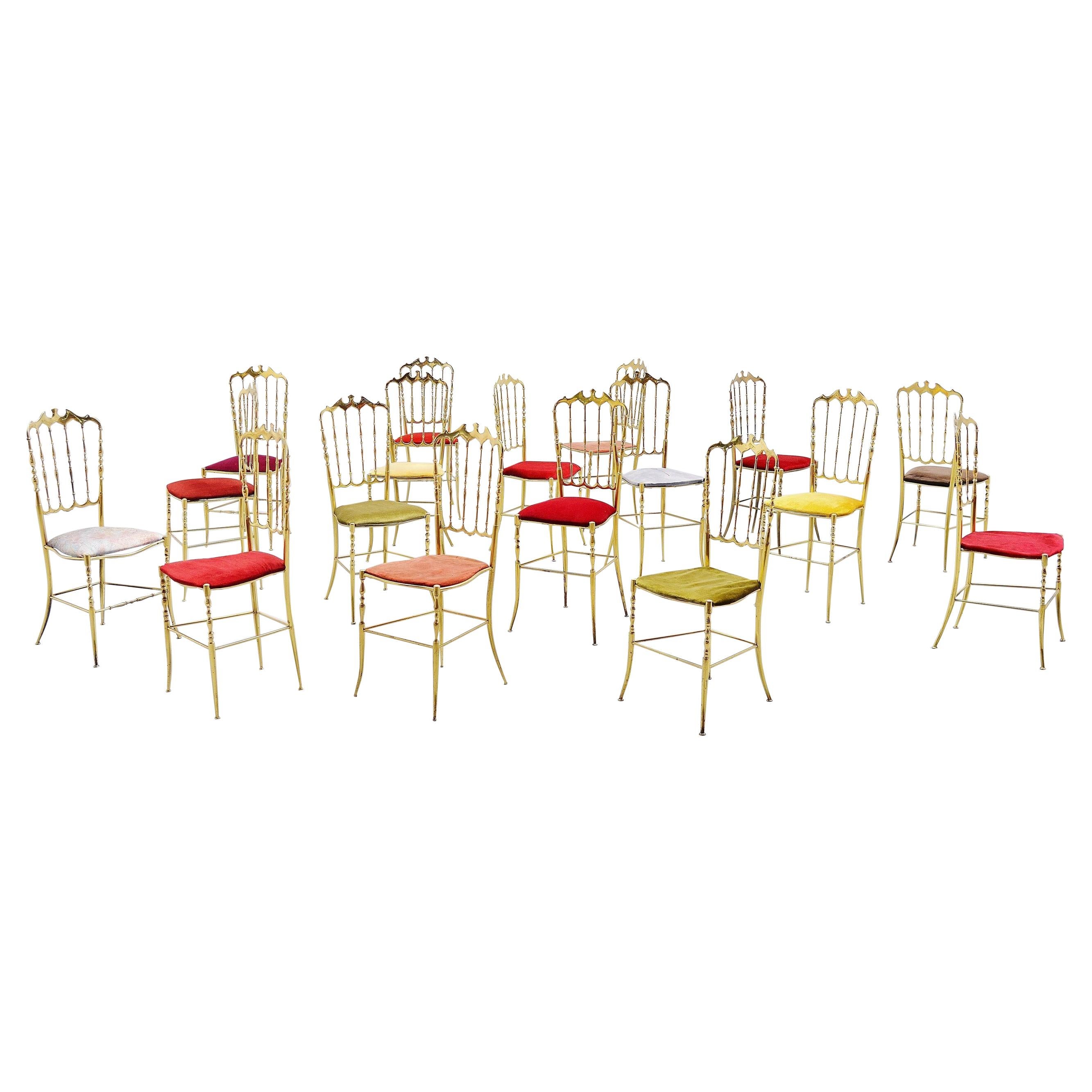 Giuseppe Gaetano Descalzi Chiavari Dining Chairs Set, Italy, 1960