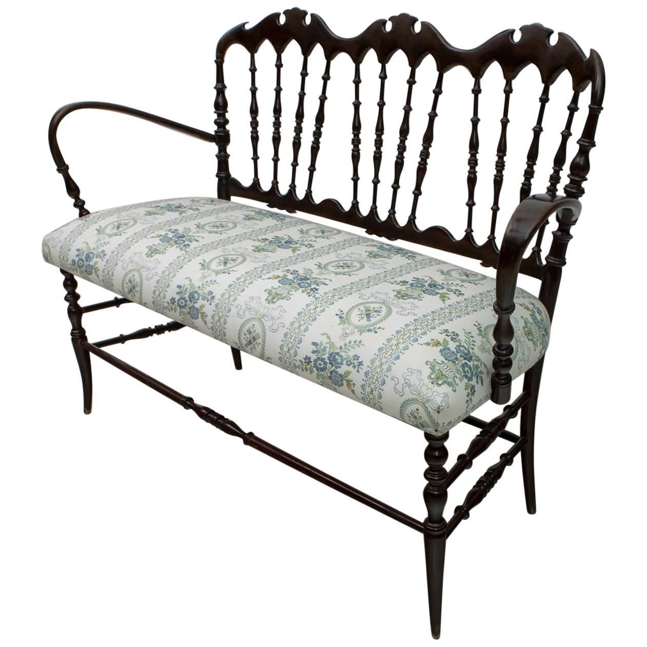 Giuseppe Gaetano Descalzi Modernes italienisches Chiavari-Sofa der Jahrhundertmitte:: 1950er Jahre im Angebot