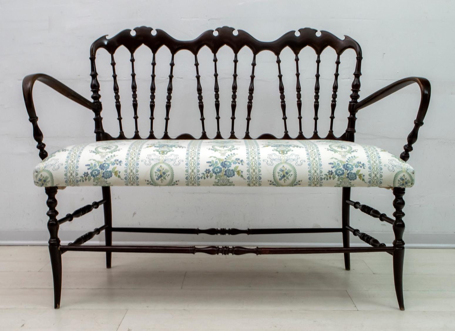 Giuseppe Gaetano Descalzi Midcentury Italian Chiavari Sofa and 2 Armchairs 1950s For Sale 12