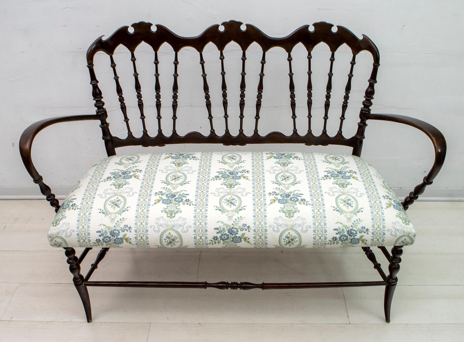 Giuseppe Gaetano Descalzi Midcentury Italian Chiavari Sofa and 2 Armchairs 1950s For Sale 13