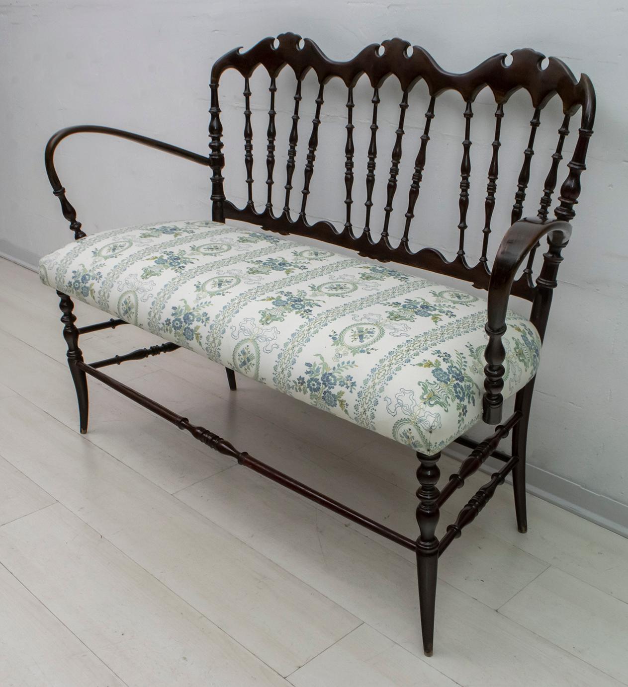 Mid-20th Century Giuseppe Gaetano Descalzi Midcentury Italian Chiavari Sofa and 2 Armchairs 1950s For Sale