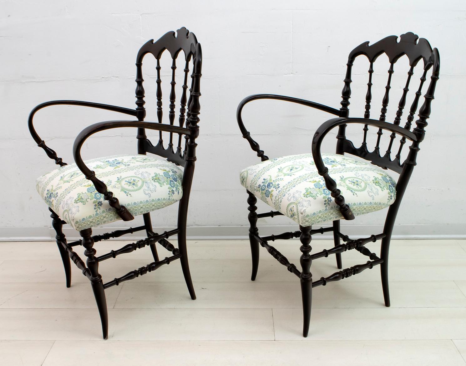 Giuseppe Gaetano Descalzi Midcentury Italian Chiavari Sofa and 2 Armchairs 1950s For Sale 3