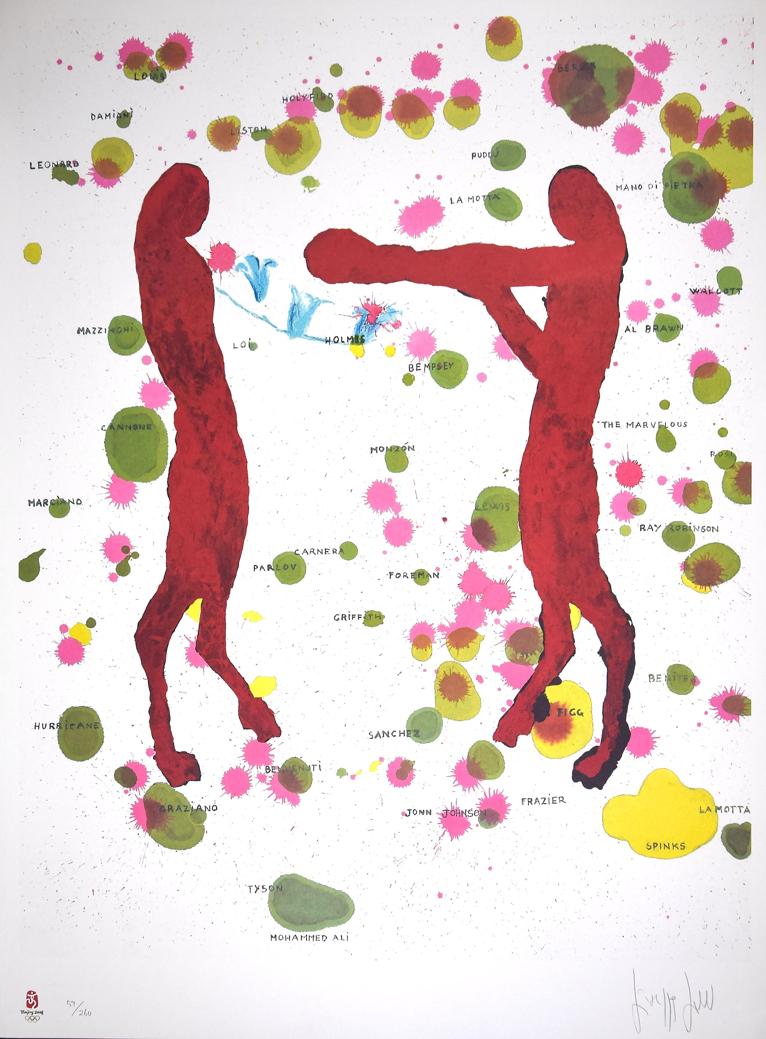 Boxers - Original Lithograph by Giuseppe Gallo - 2008