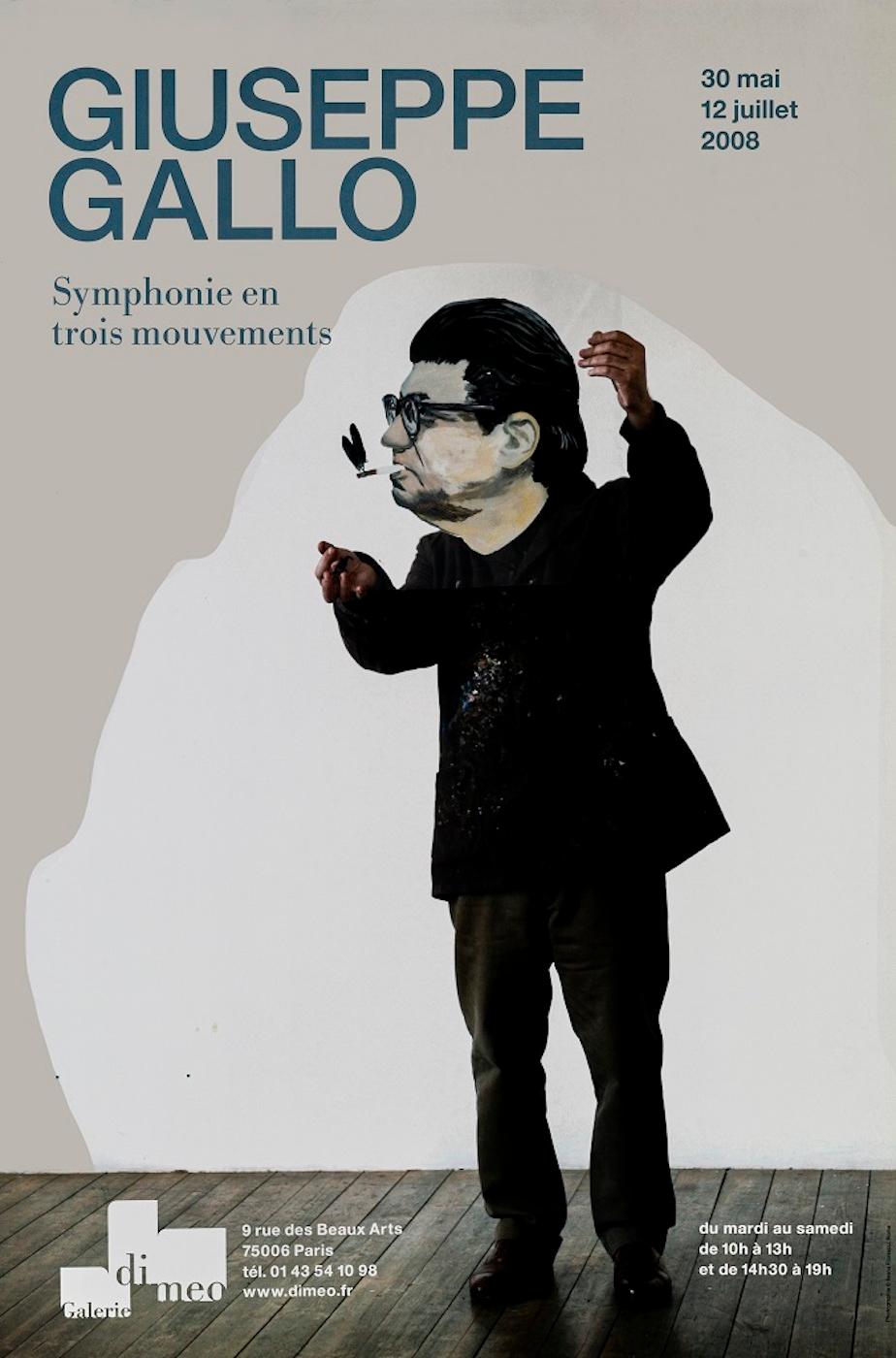 Este Giuseppe Gallo - Galerie Di Meo es un cartel de época.

Esta obra se realizó con motivo de la exposición Symphonie en trois mouvements dedicada al artista y celebrada en la Galería Di Meo de París en 2008.

Giuseppe Gallo (1954) escultor,