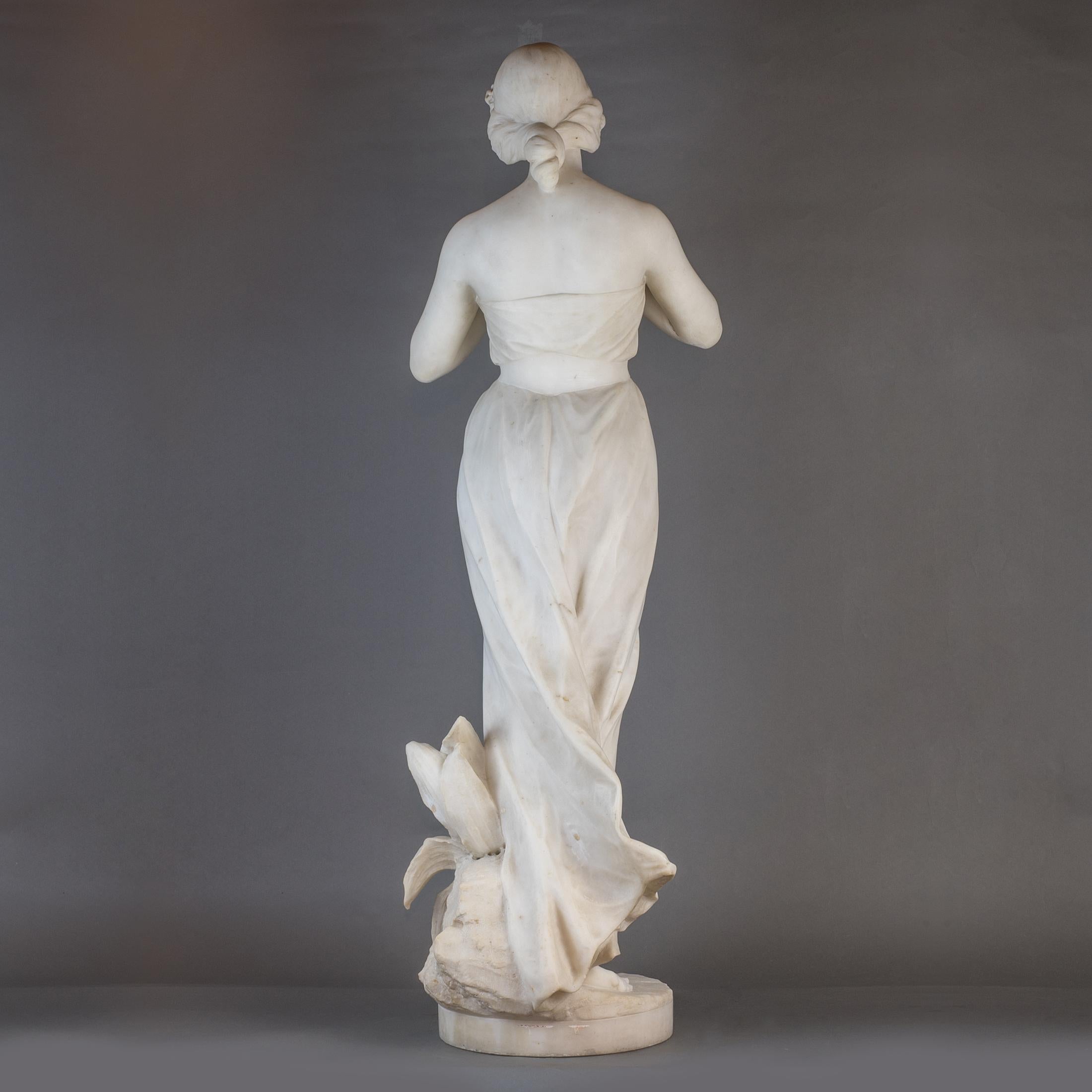 Italian Marble Sculpture Statue of a Beauty  - Gray Figurative Sculpture by Giuseppe Gambogi