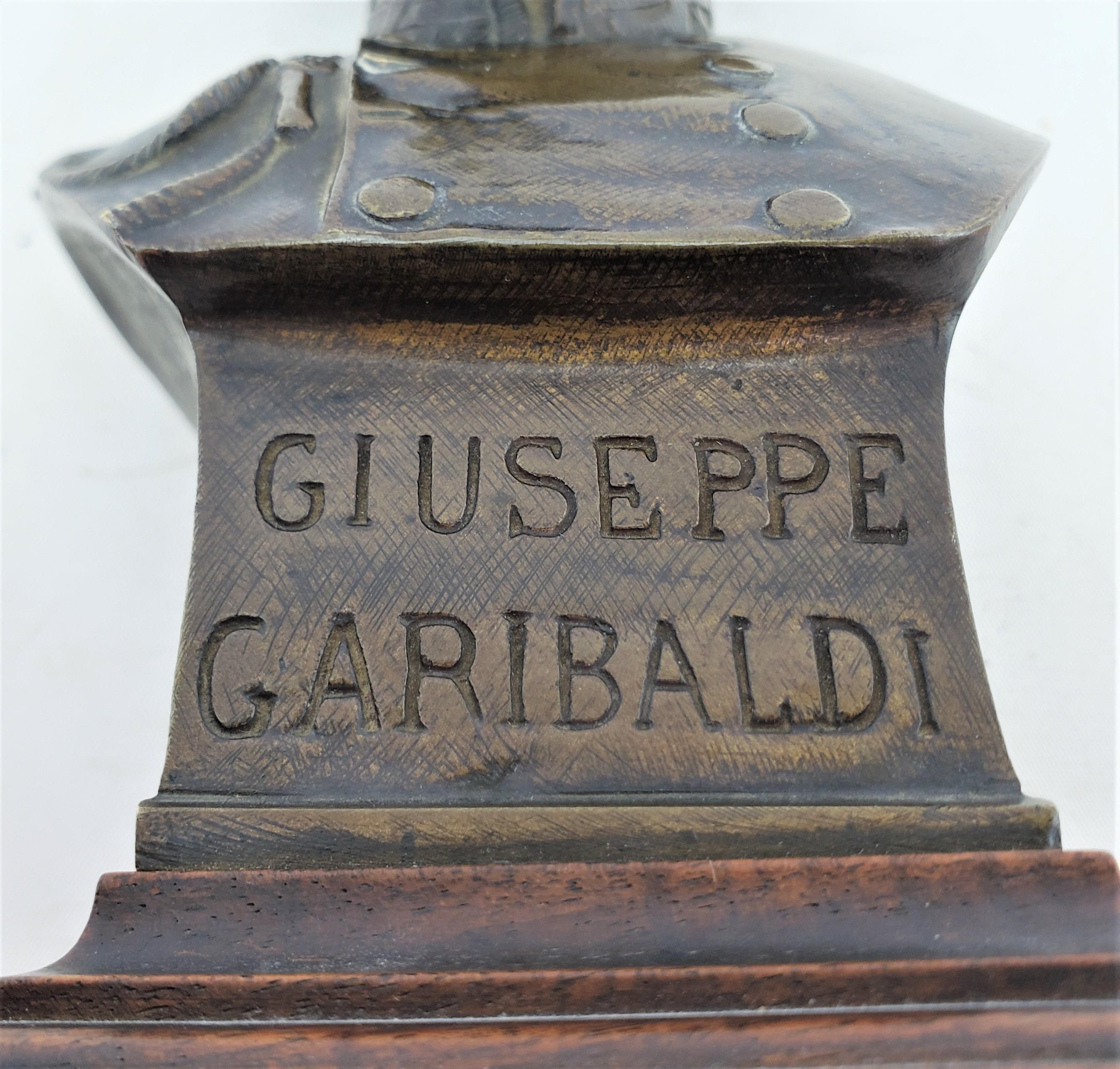 Giuseppe Garibaldi Antique Italian Bronze Bust or Sculpture on a Wooden Base 4