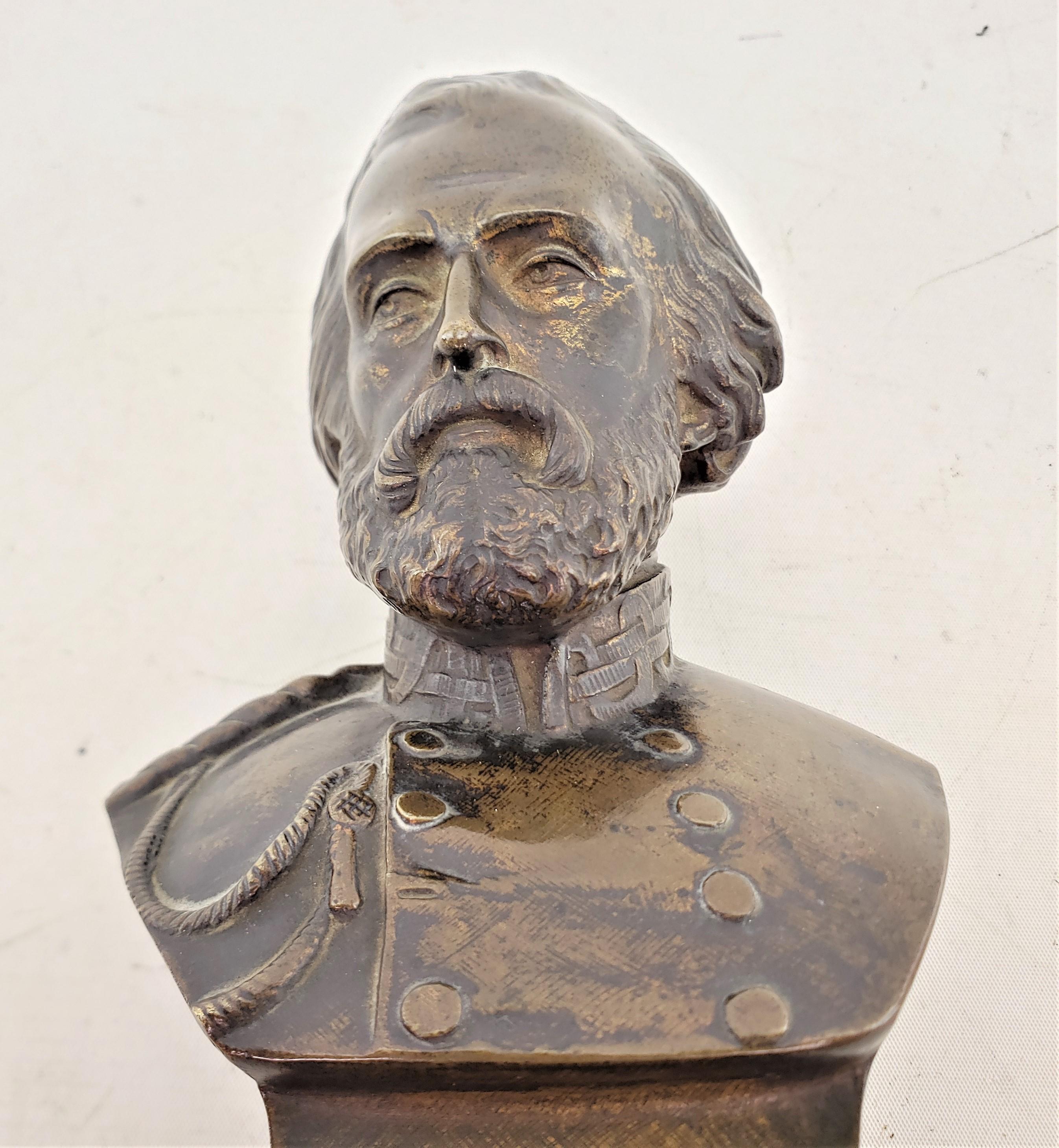 Giuseppe Garibaldi Antique Italian Bronze Bust or Sculpture on a Wooden Base 3