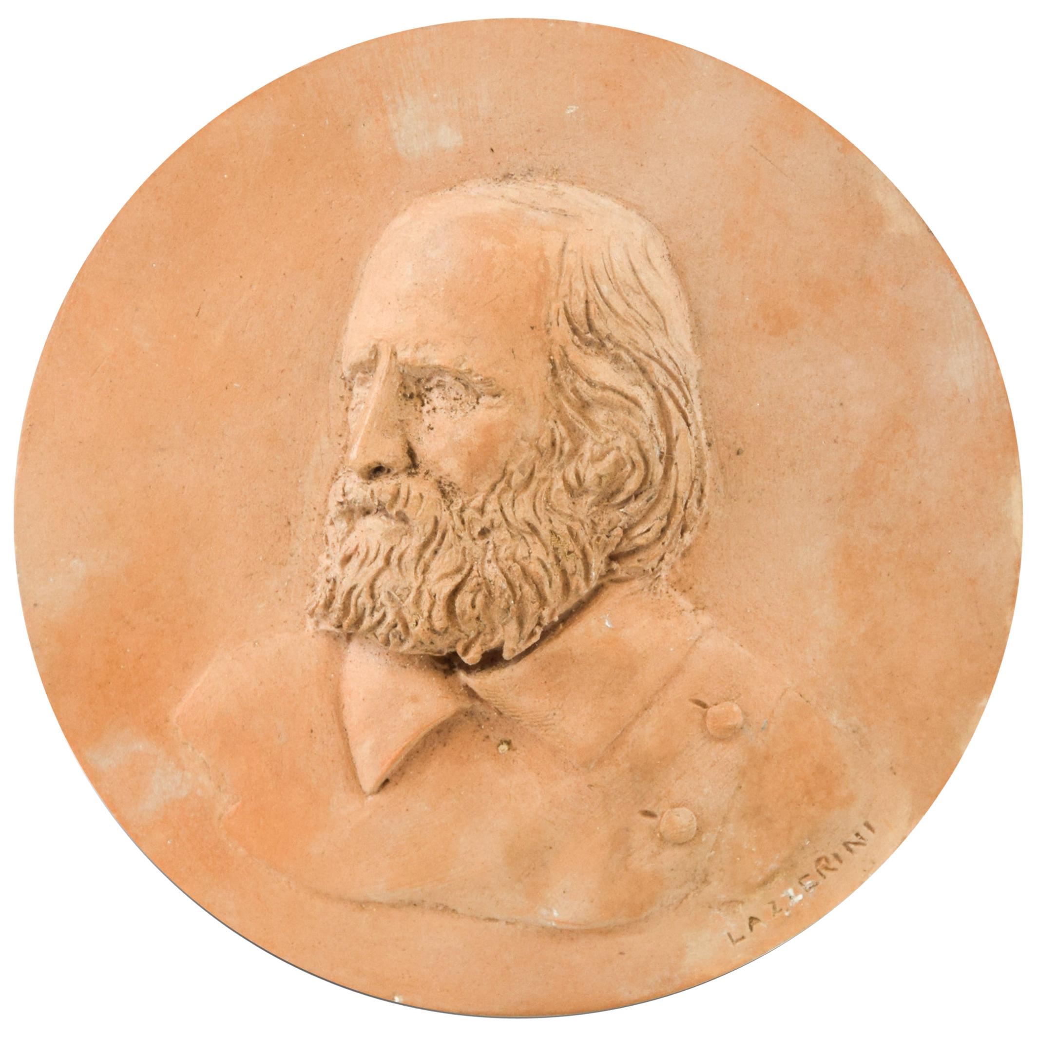 Giuseppe Garibaldi Terracotta Portrait, Italian Manufacture