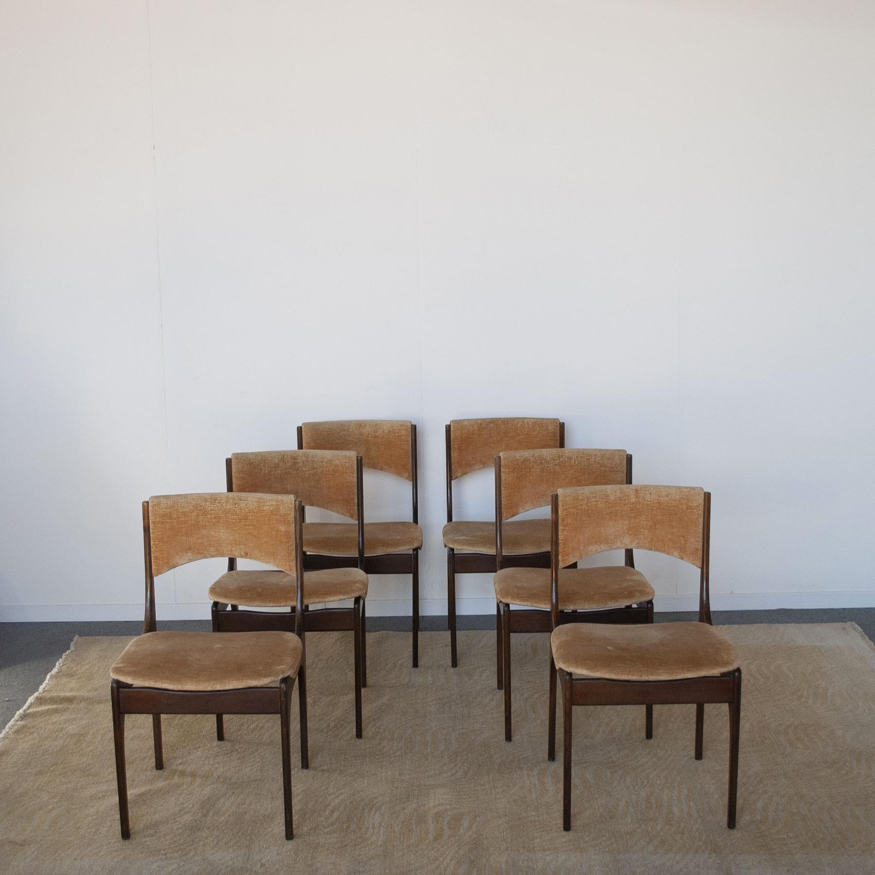 Late 20th Century Giuseppe Gibelli Italian Midcentury Chairs from 60's