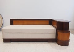 Giuseppe Gibelli Midcentury Walnut Daybed with Bedside Table