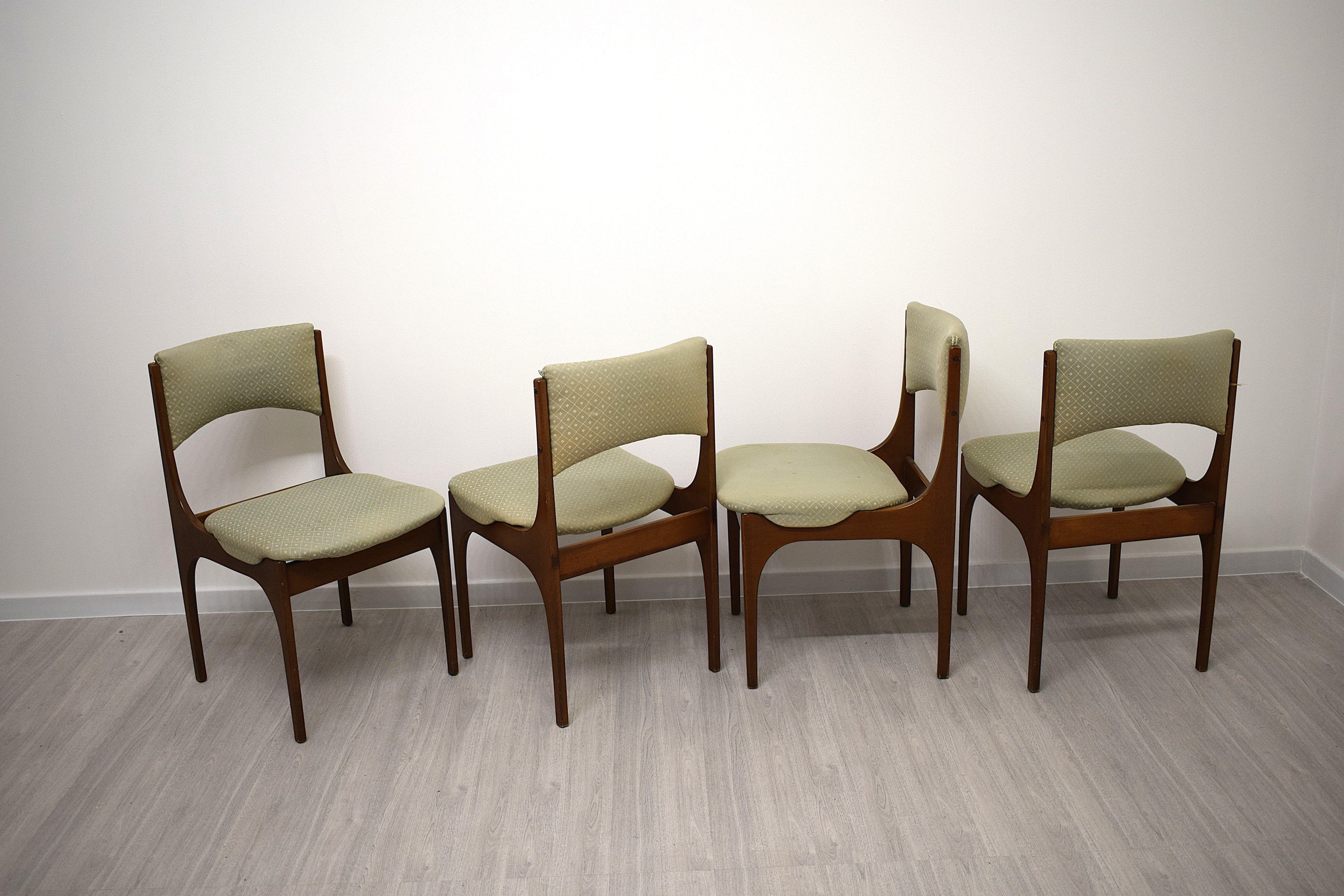 Tissu Giuseppe Gibelli Per Sormani - Ensemble de 4 chaises mod. Beatrice, 1970 en vente