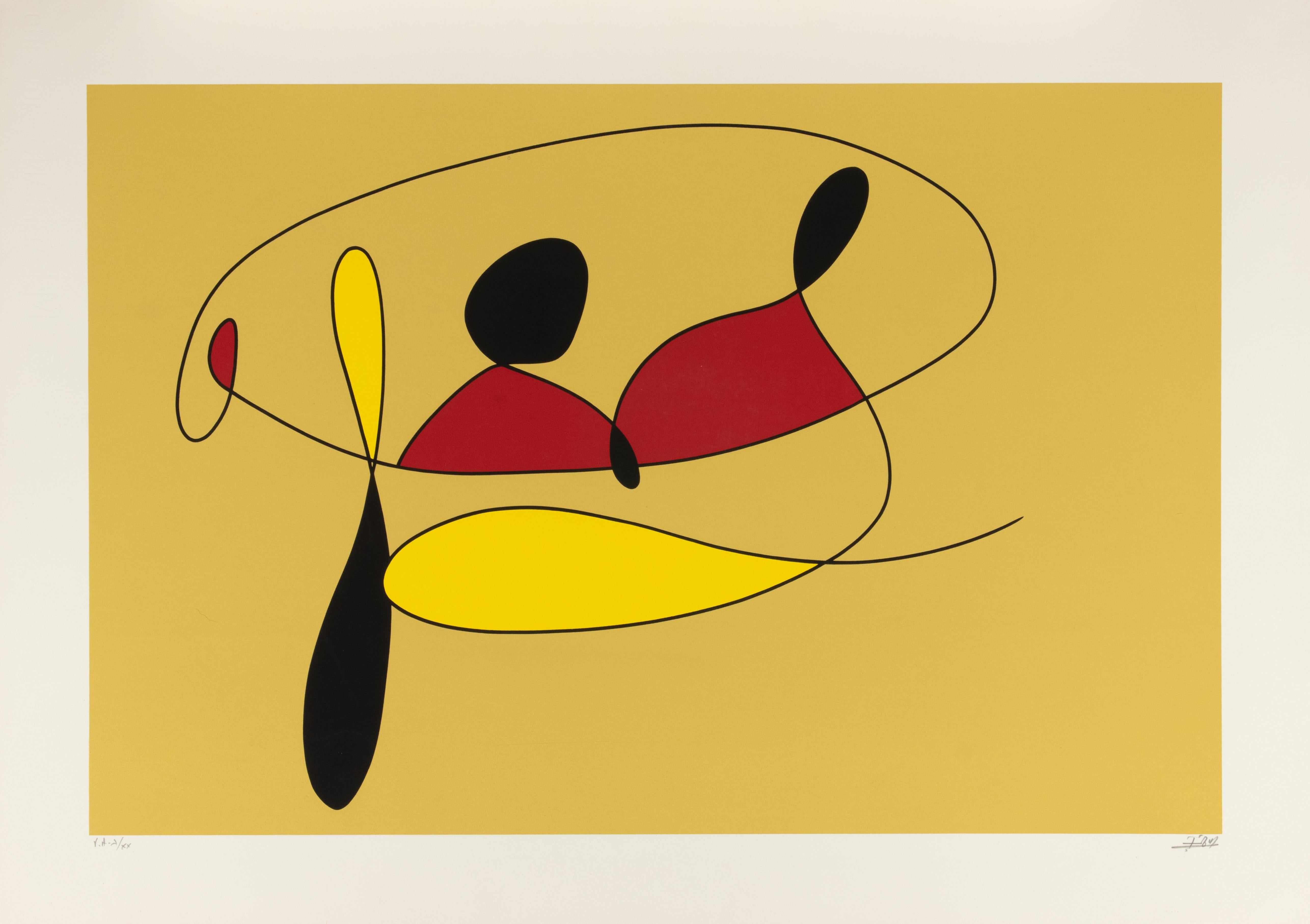 Abstract Composition - Screenprint by Giuseppe Guidotti - 1970s