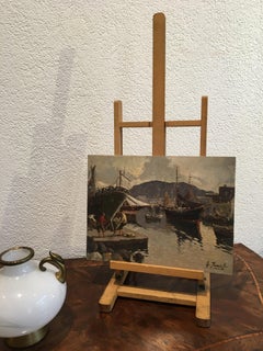 Fishing Village and Net Repair, Italian School, Late 20th Century