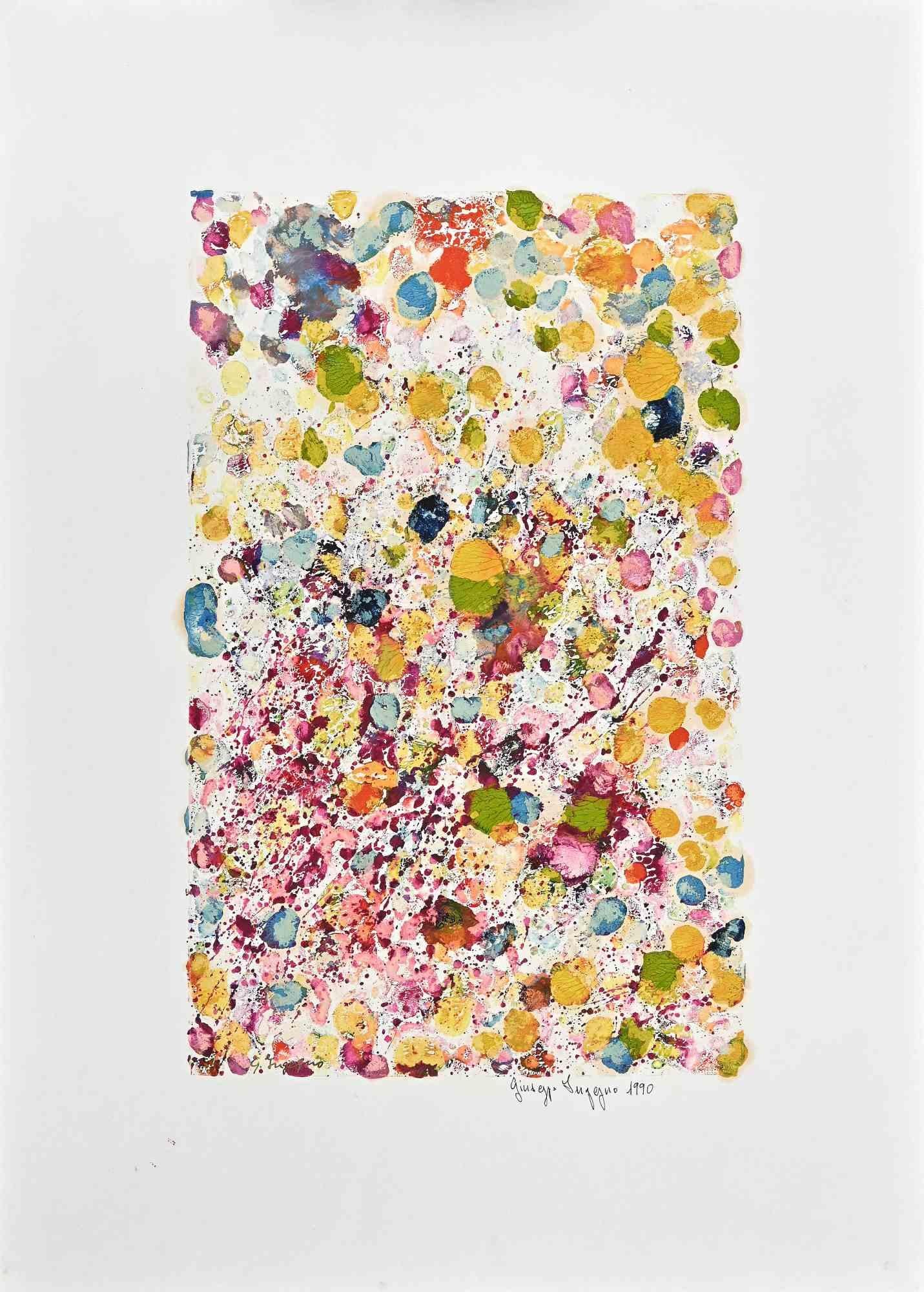 Die Blumenkomposition ist eine  Ölgemälde von Giuseppe Ingegno aus dem Jahr 1990.

Handsigniert und datiert auf der Unterseite. Mit dem Label auf der Rückseite "Fondazione di Paolo".

Gute Bedingungen.

Dieses schöne farbige Ölgemälde stellt eine