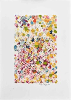 Komposition mit Blumen – Ölgemälde  von Giuseppe Ingegno - 1990