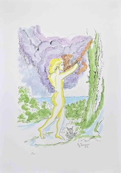 Eurydice  - Original Lithograph  by Giuseppe Ingegno - 1979