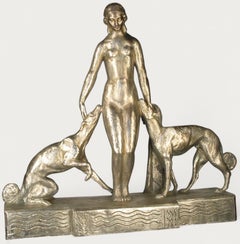Diana and the Hounds, a bronze sculpture by Giuseppe Joseph D’Aste (1881–1945)