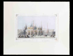 St. Mark's Square Venice - Lithograph by Giuseppe Kier - 19th Century