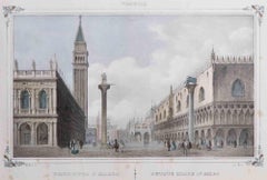 Antique Venice, St. Mark's square - Lithograph by Giuseppe Kier - 19th Century