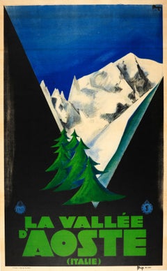 Original Vintage ENIT Travel Poster For The Aosta Valley Italy La Vallee d'Aoste