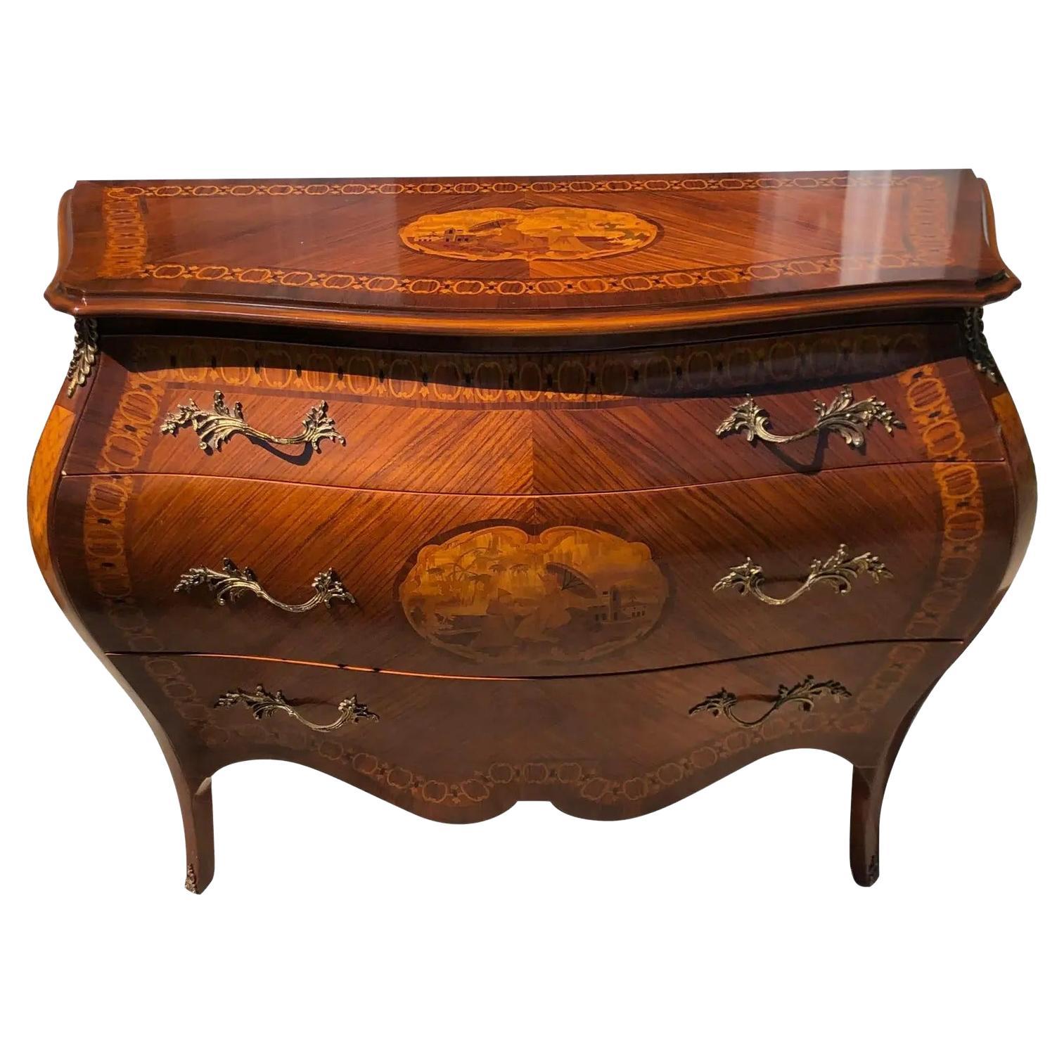 Commode Bombay en acajou incrusté de style Giuseppe Maggiolini par Charles & Charles en vente