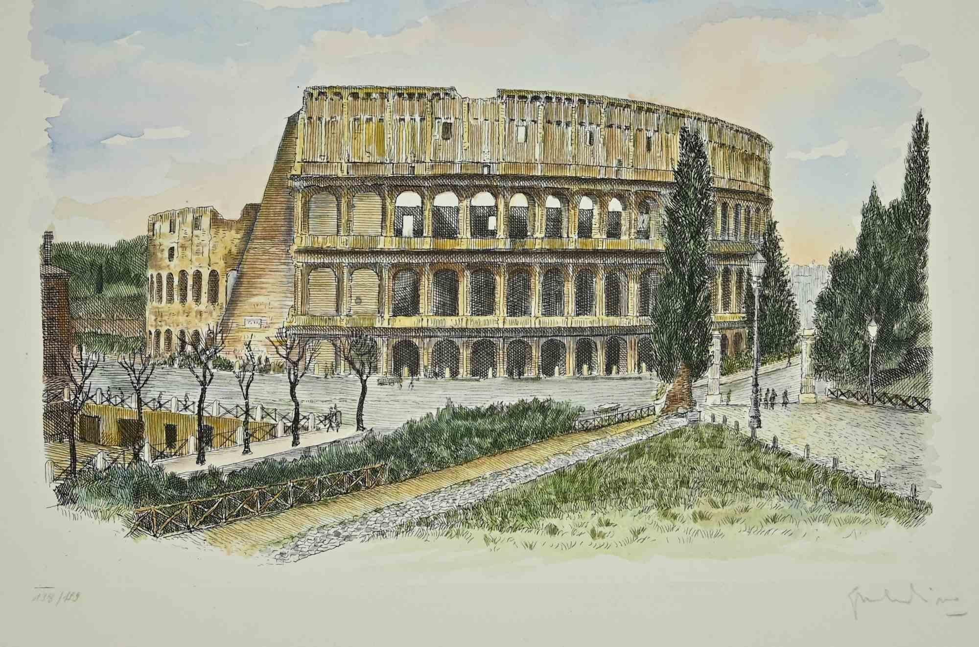 Colosseum - Etching by Giuseppe Malandrino - 1970s For Sale 1