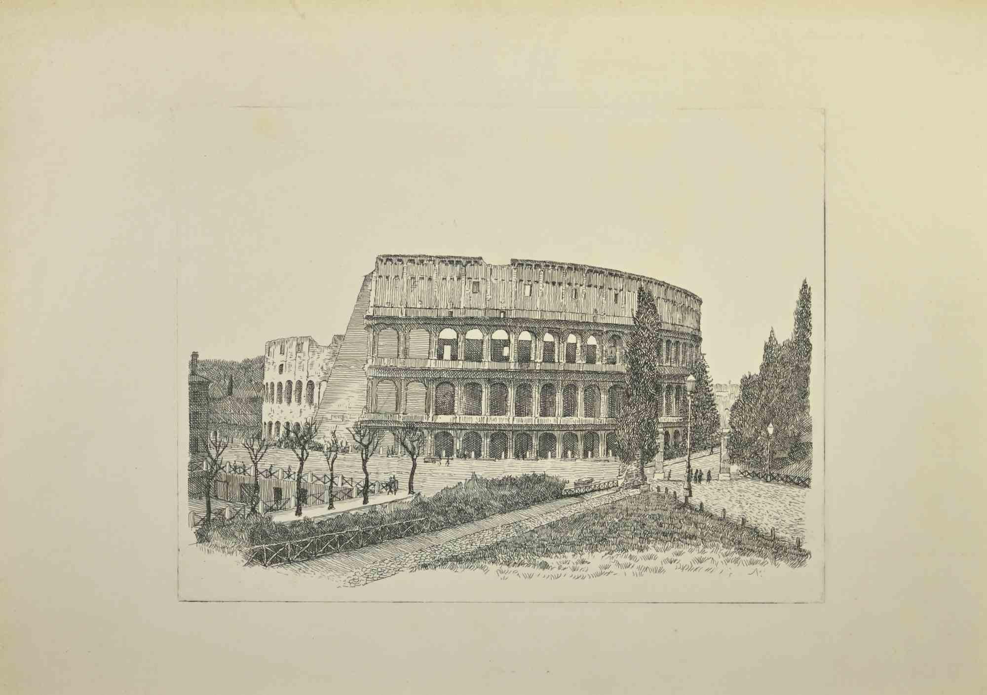 Colosseum is an artwork realized by Giuseppe Malandrino.

Print in etching technique.

Hand-signed by the artist in pencil on the lower right corner.

Numbered edition of 199 copies.

Good condition. 

This artwork represents the beautiful roman