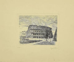 Colosseum - Original Etching by Giuseppe Malandrino - 1970s