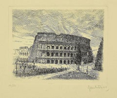 Colosseum - Original Etching by Giuseppe Malandrino - 1970s