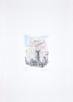 Place Navone - Gravure originale de Giuseppe Malandrino - 1960