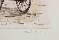 Roman Forum -  Etching by Giuseppe Malandrino - 1970s