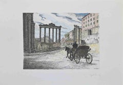 Forum romain - Gravure de Giuseppe Malandrino - 1970