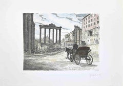 Foro Romano - Acquaforte di Giuseppe Malandrino - Anni '70