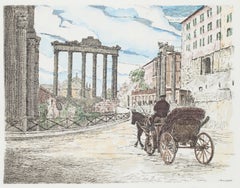 Paysage romain - Gravure de Giuseppe Malandrino - 1970